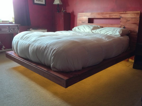 Floating Bed with the Lights Underneath.