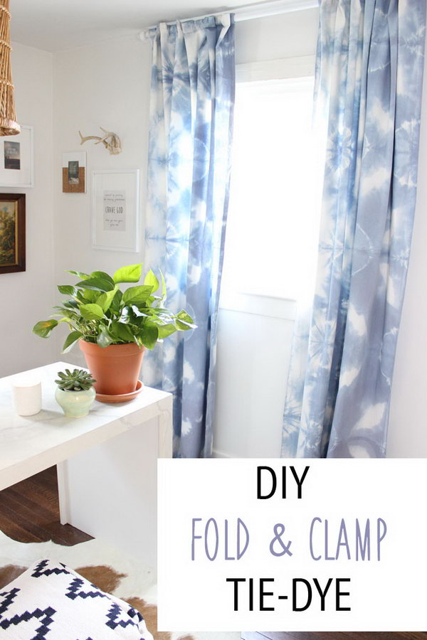 Fold + Clamp Tie Dye Curtains.