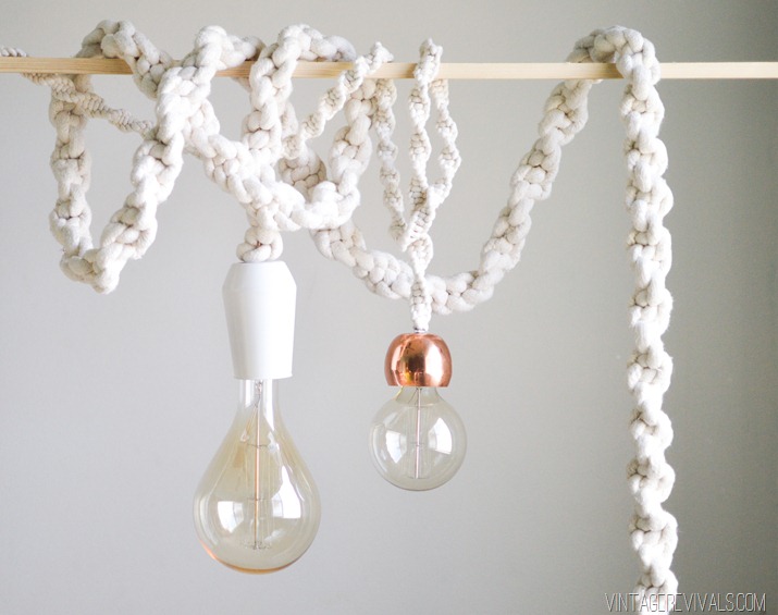 Giant Macramé Rope Lights. DIY Home Decor Ideas
