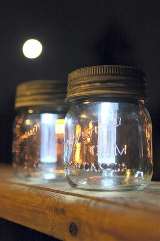 Mason jar solar lights to light up.