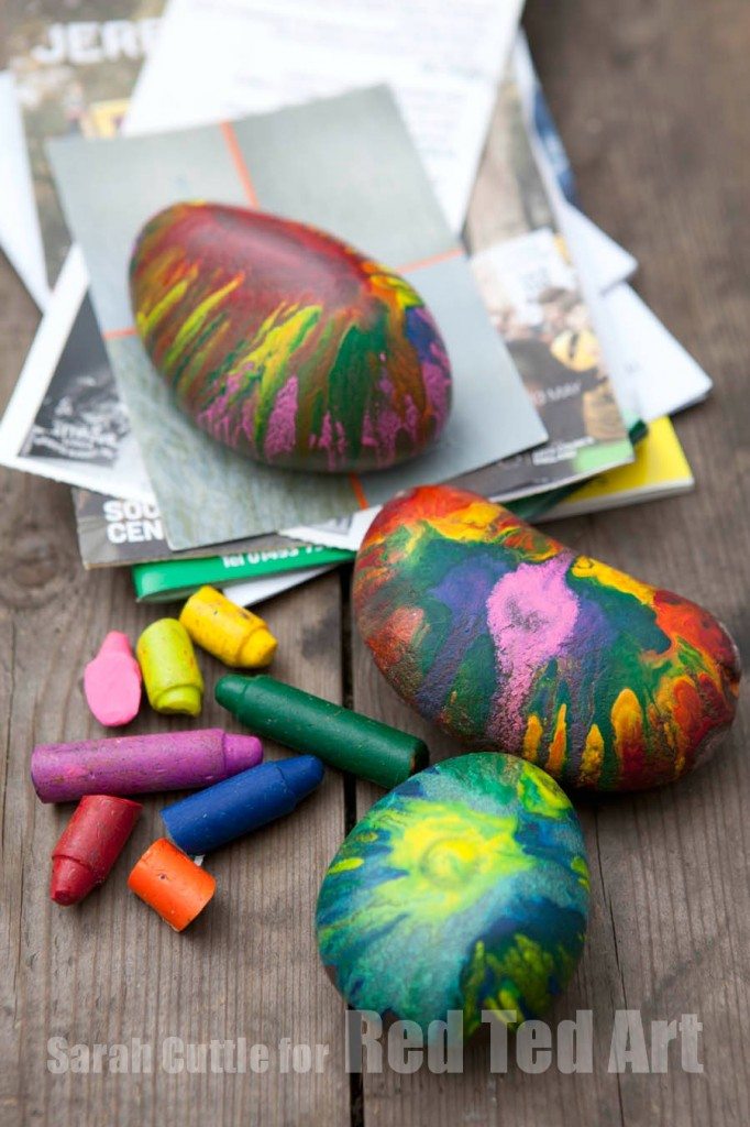 Melted Crayon Rocks.