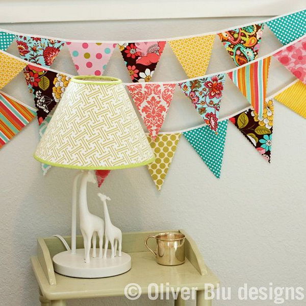 Mini Pennant Fabric Banner Bunting for Baby Room’s Decorating, Decorating a Baby Room