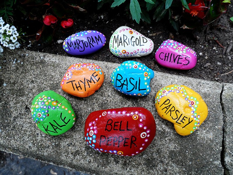 Painted Rock Garden Markers.