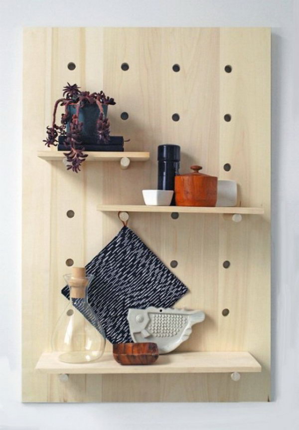 Pegboard Shelves.