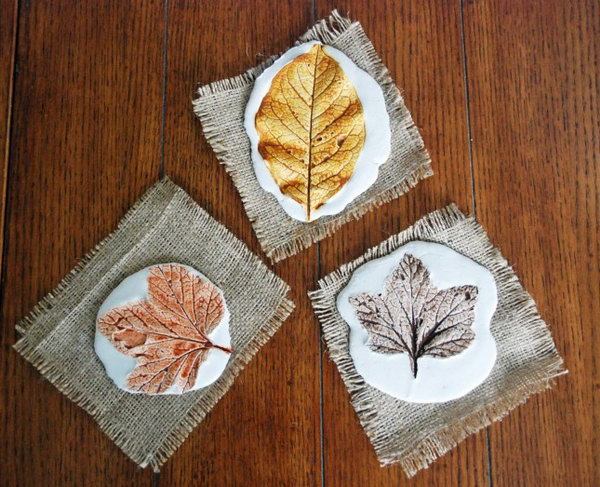 Plaster Leaf Prints.