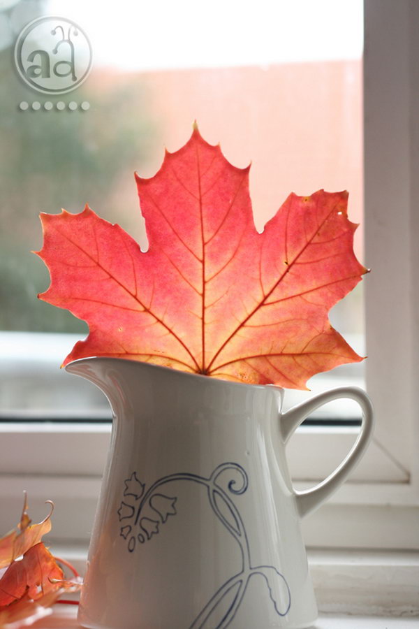 Preserve Leaves with Hot Wax and Remain the Beautiful Color. DIY fall décor