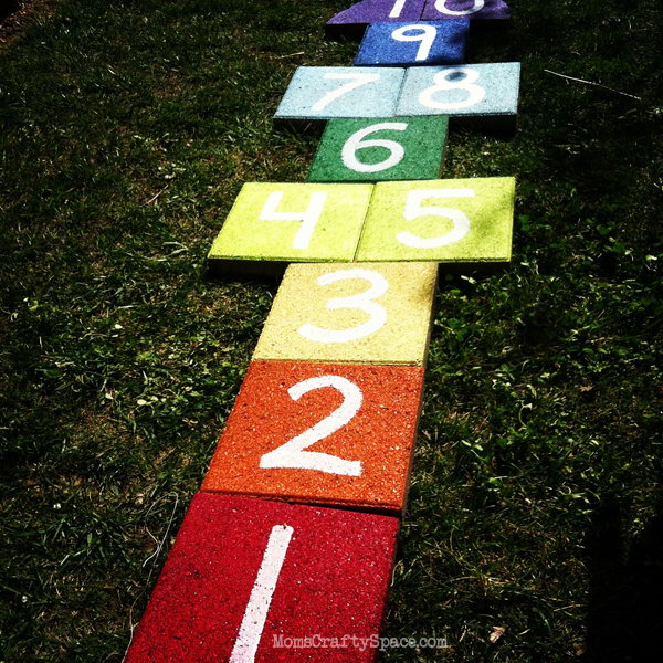 Rainbow Paver Hopscotch.