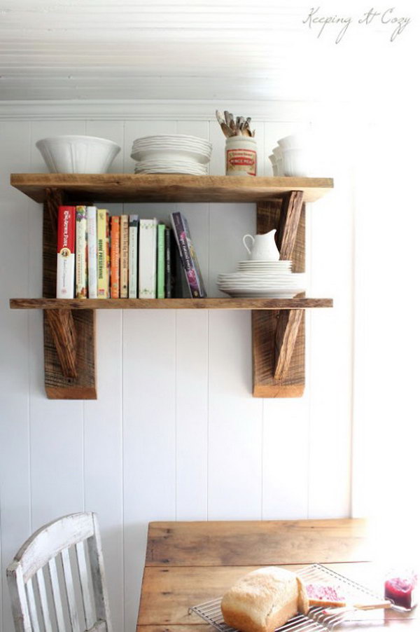 Reclaimed Wood Shelves. DIY Wall Shelf Tutorials