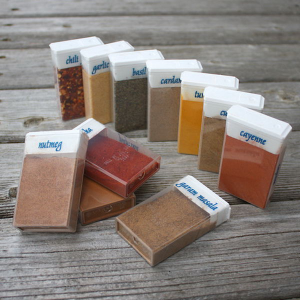 Repurposed TicTac Boxes for Travel Spices. DIY Camping ideas