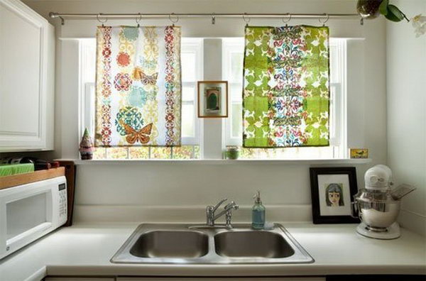 Tea Towel Curtains. DIY Window Tutorials