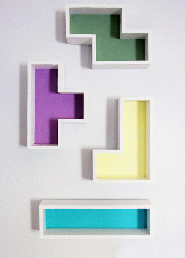 Tetris Shelves. DIY Wall Shelf Tutorials