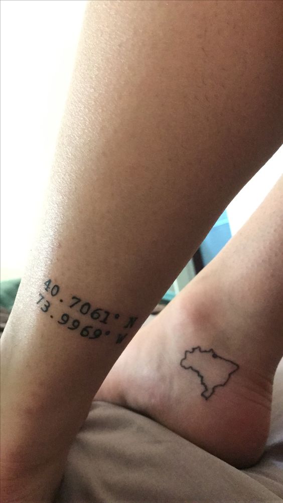 Brazilian map and New York City coordinates.