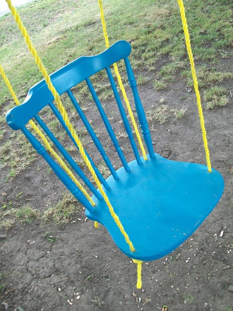Broken Chair As A Tree Swing.