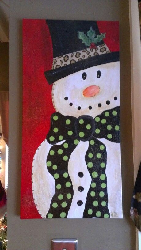 Christmas Snowman Painting.