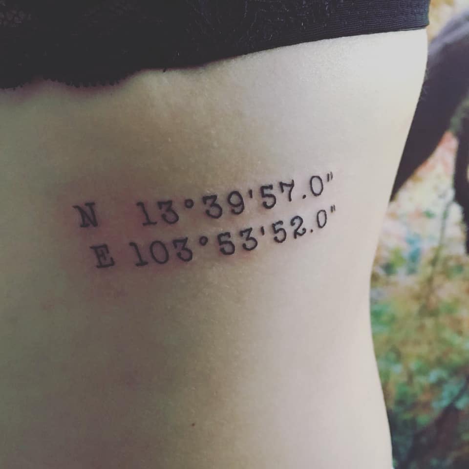 Coordinates Tattoo Ideas For Your Next Trip.