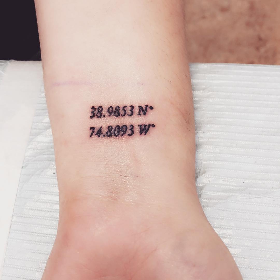 Coordinates Tattoo Ideas To Mark A Memory.