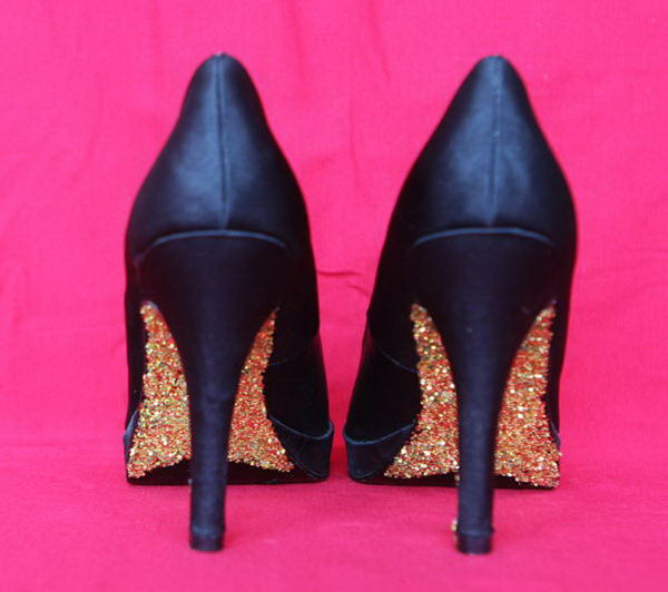 DIY Sparkle Glitter Heels.