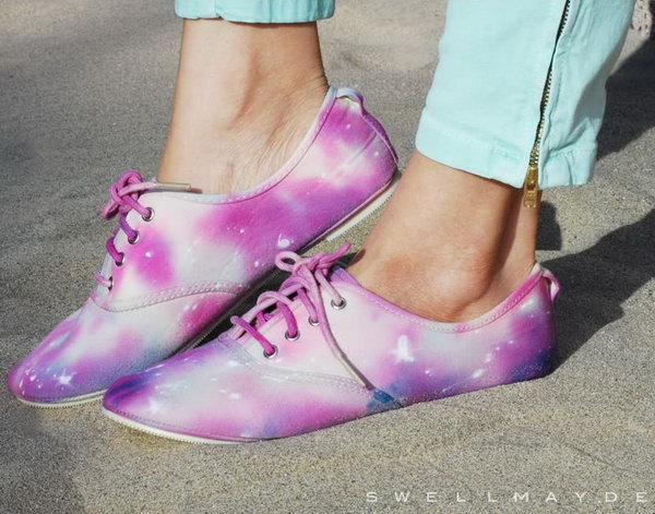 DIY Tie Dye Galaxy Shoe.