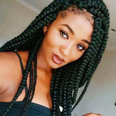 Jumbo Box Braids Hairstyles that have just the right amount of ...