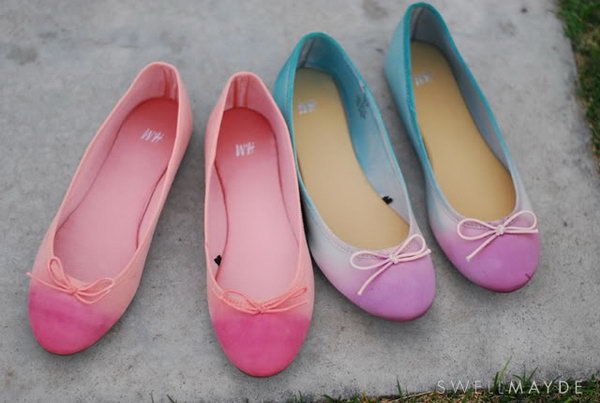 Dip Dye Ombre Ballet Flats.