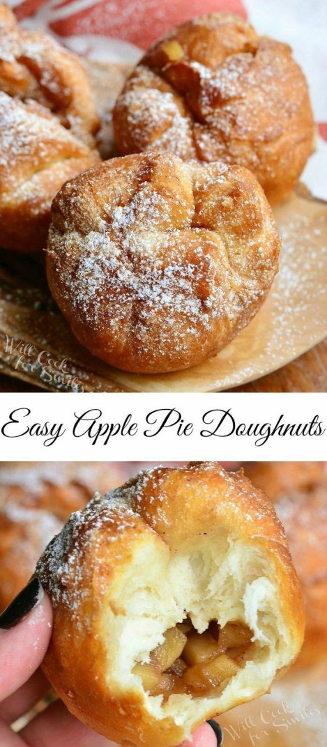 Easy Apple Pie Doughnuts.