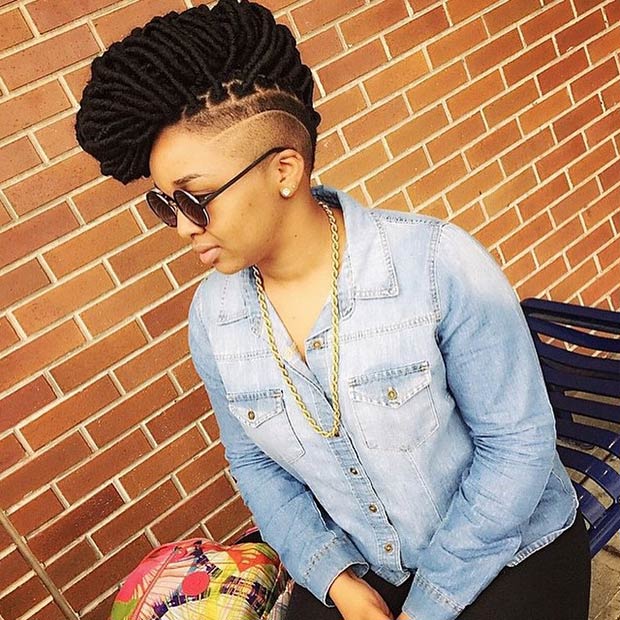 Faux Locs Mohawk.