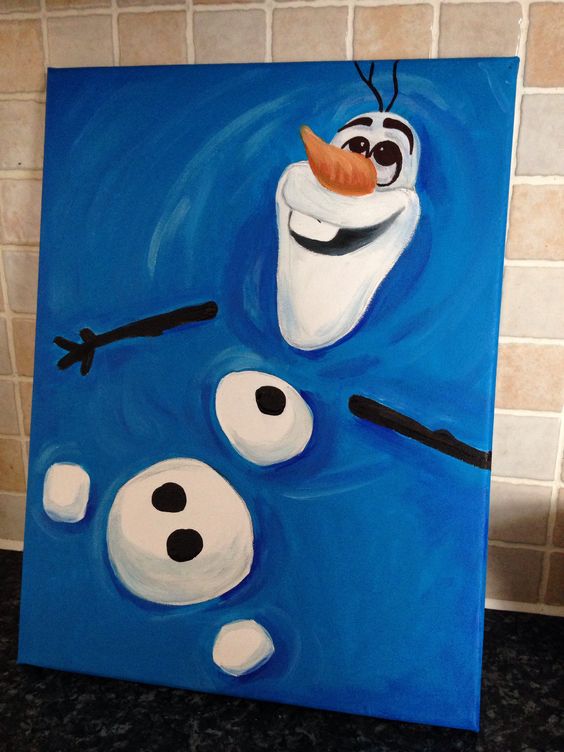 Frozen Olaf Painting on a Canvas.