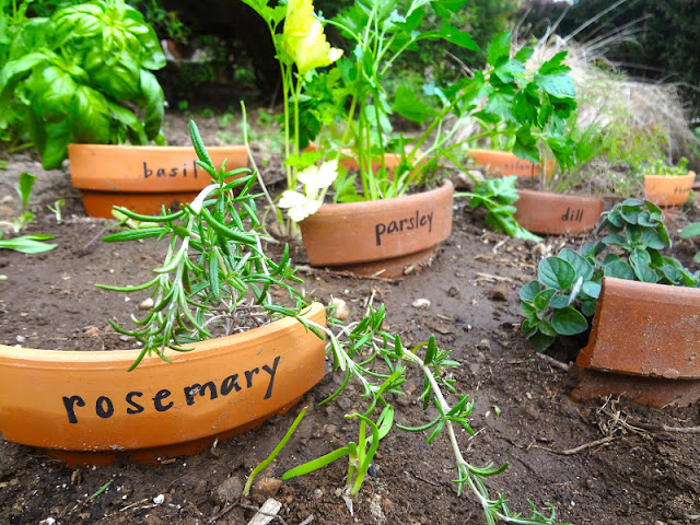 Plant Markers From Broken Pots.