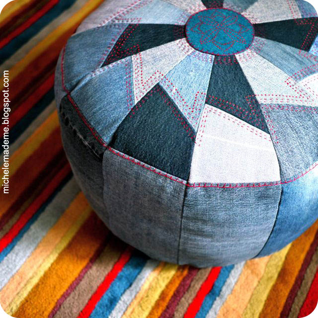 Pouf From Old Jeans.