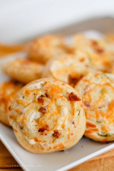 Bacon, Cheddar, and Jalapeno Pinwheels.