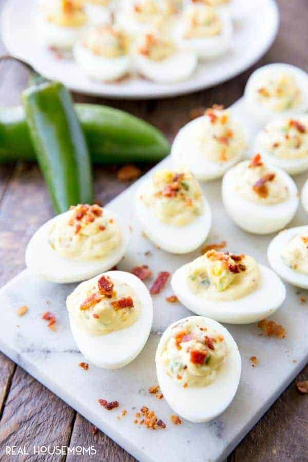 Bacon Jalapeno Deviled Eggs.