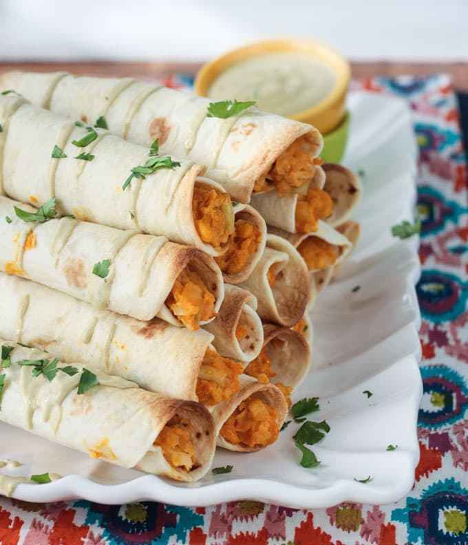 Baked Buffalo Vegan Taquitos