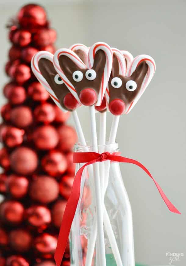 Candy Cane Reindeer Pops