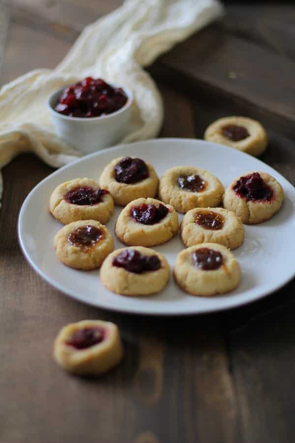 Cardamom Almond Paleo Thumbprint Cookies from The Roasted Root