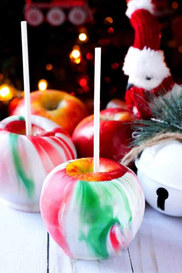 Christmas Marbled Dipped Apples