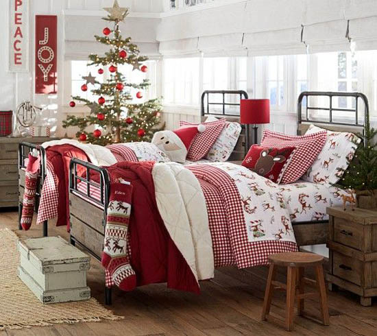 Christmas Tree and Elf Bedroom.