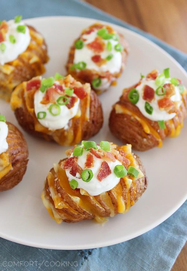 Crispy Loaded Hasselback Potato Bites