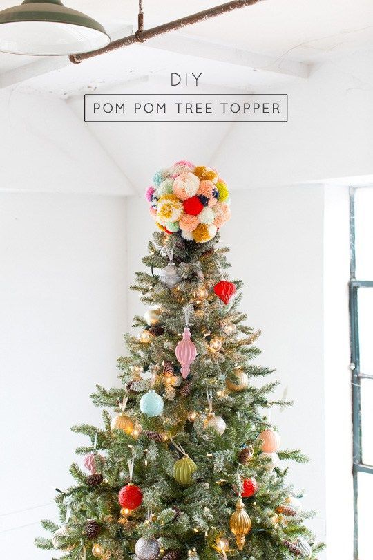 DIY Pom-Pom Tree Topper.