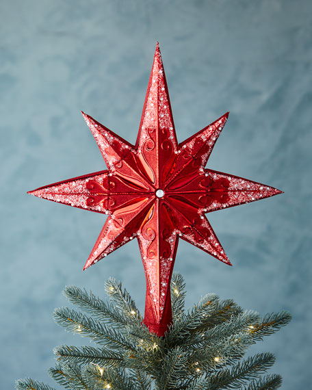 Dazzling Christmas Tree Topper in Red.