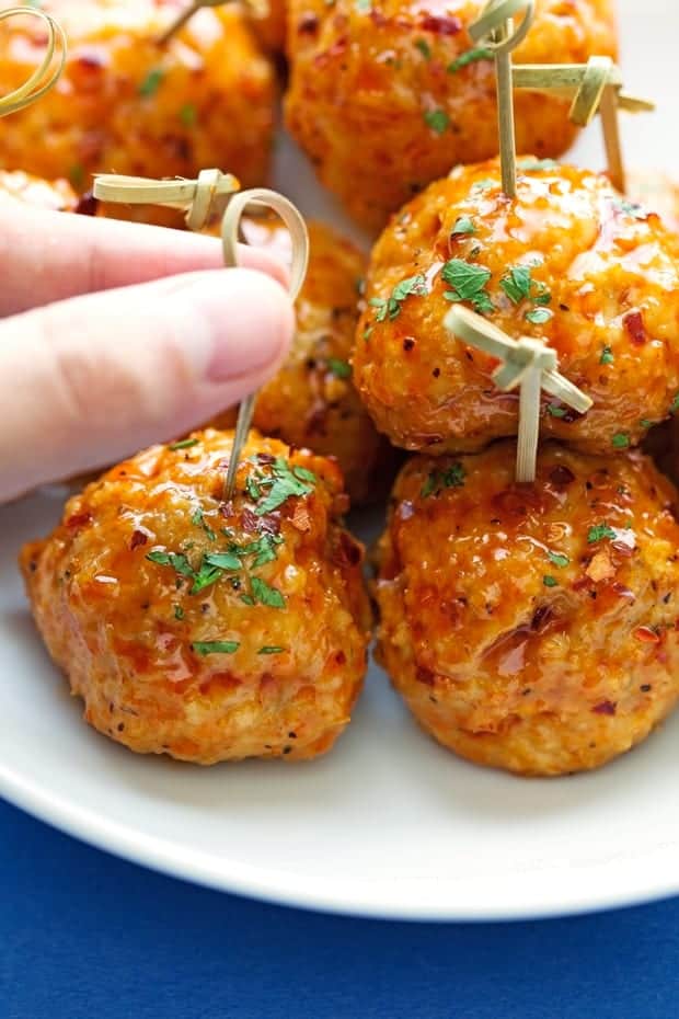 Firecracker Chicken Meatballs.