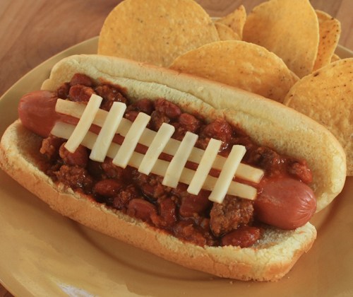 Football Chili Hot Dog