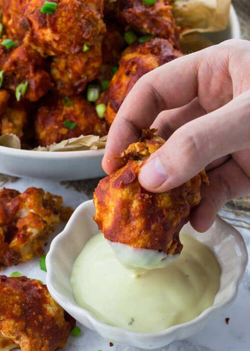 Gluten-Free Cauliflower Hot Wings.