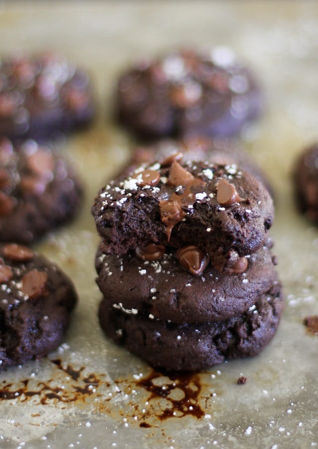 Gluten-free Salted Double Chocolate Buckwheat Cookies from The Roasted Root
