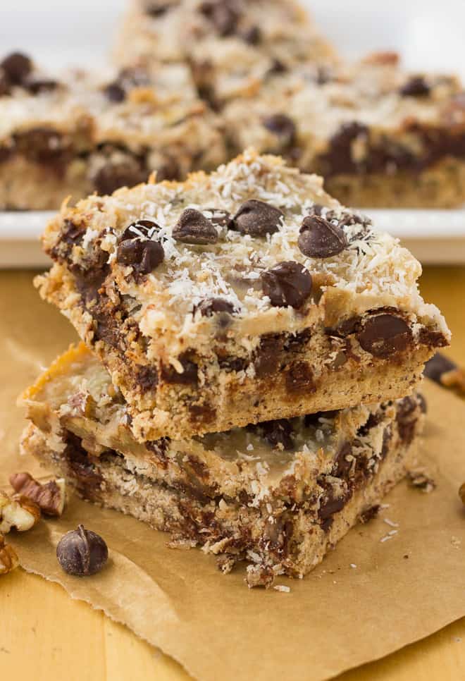 Grain-Free Magic Cookie Bars by Meaningful Eats