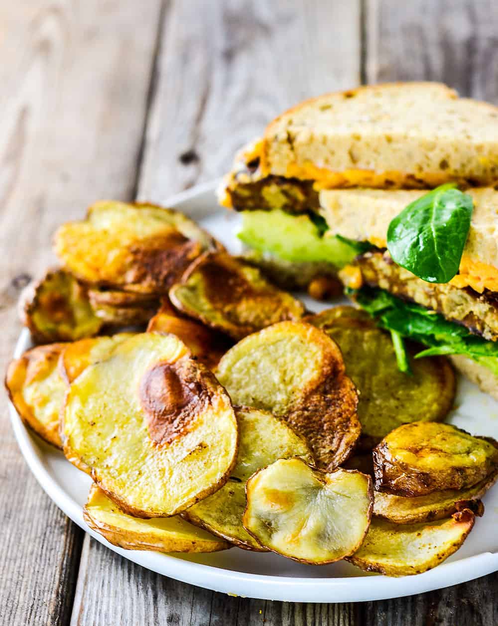 LOW-CALORIE OVEN BAKED POTATO CHIPS BY HEALTHIER STEPS