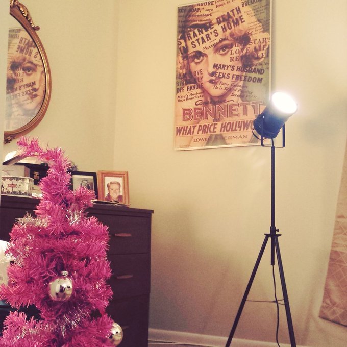 Little pink Christmas tree for bedroom.