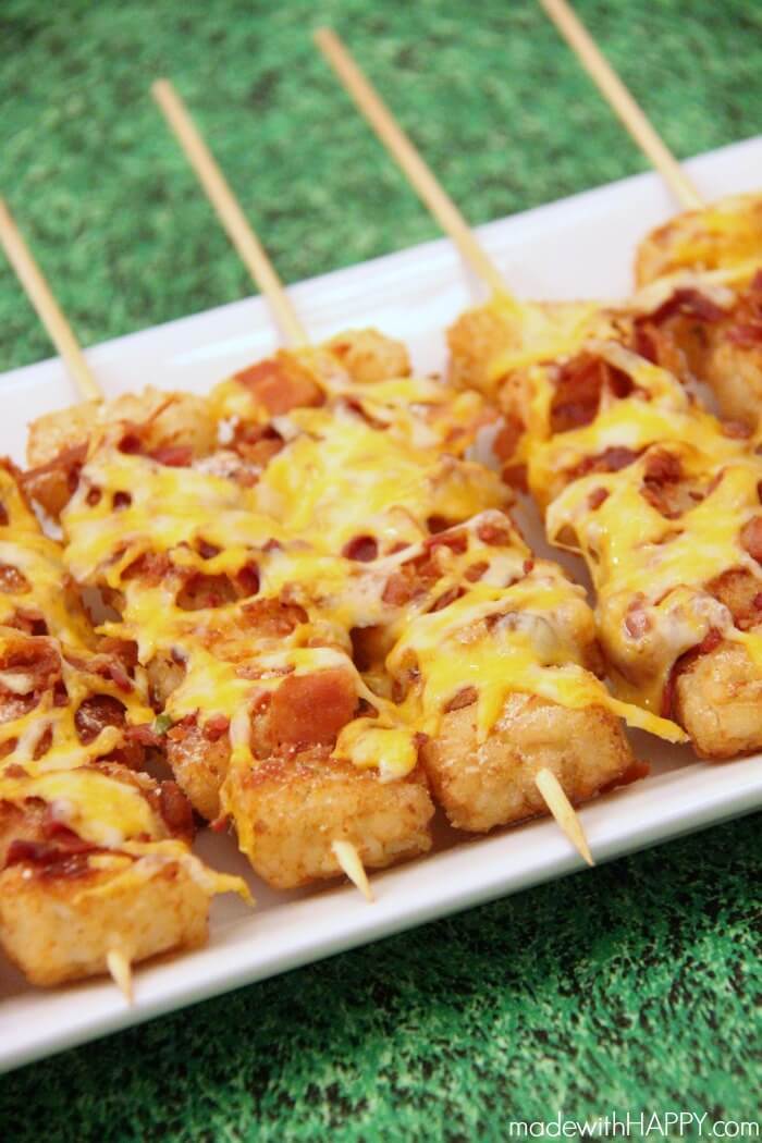 Loaded Tater Tot Skewers