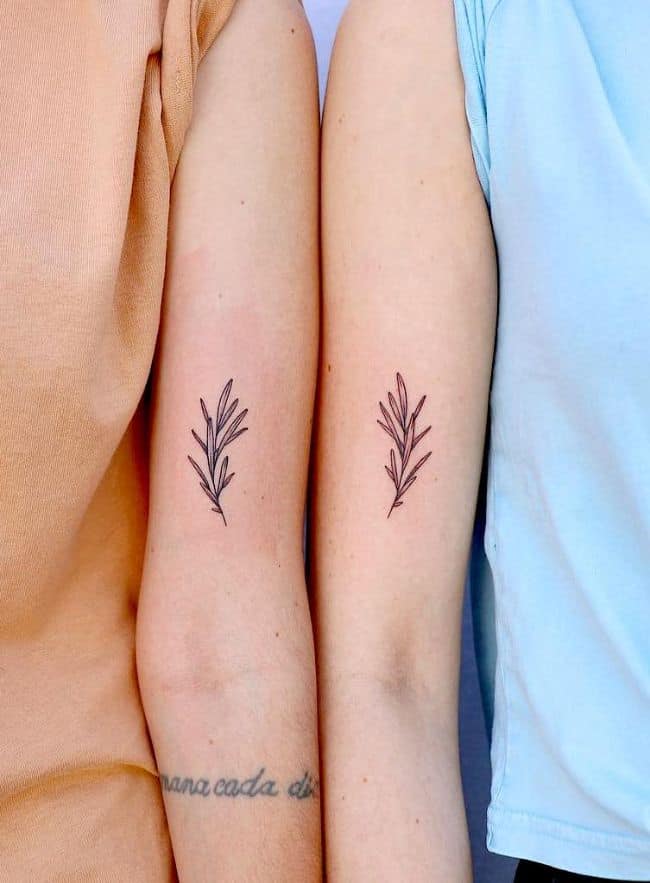 Matching rosemary tattoos.