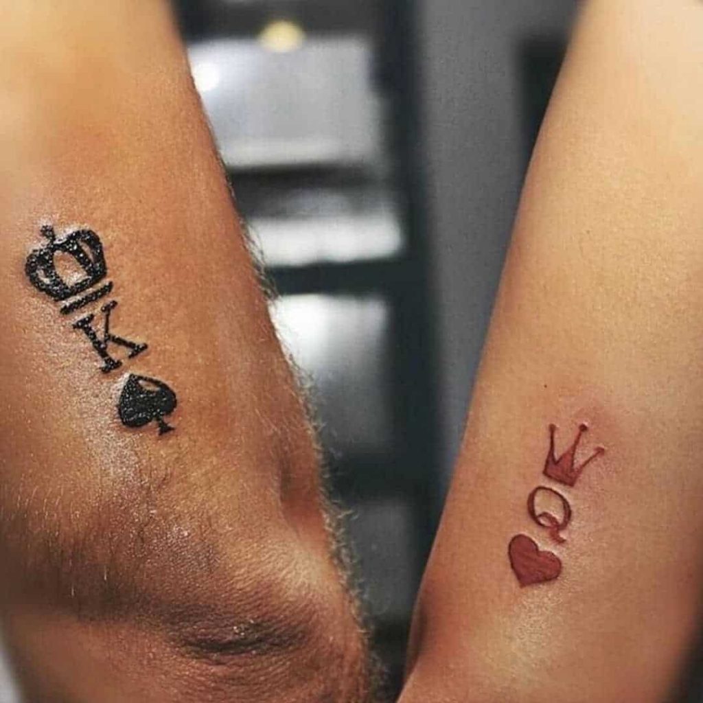 Minimalist King and Queen Tattoo.