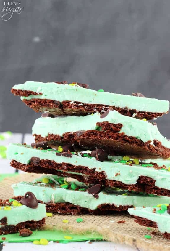 Mint Chocolate Brownie Brittle Bark